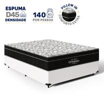 Cama Box com Colchão de Espuma D45 Ortobom Airtech Ortopillow 150 Casal 138cm