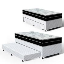 Cama Box com Colchao de Espuma D45 Pillow In Anjos OrtoConfort + Auxiliar de Espuma Unique Solteiro 88cm