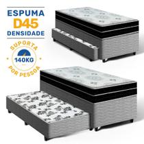 Cama Box com Colchão de Espuma D45 Pillow In Anjos OrtoConfort + Auxiliar de Espuma Unique Solteiro 88cm