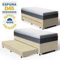 Cama Box com Colchao de Espuma D45 Pillow Top Fort Comfort Auxiliar de Espuma Unique Solteiro 88 cm Cama Box com Colchao de Espuma D45 Pillow Top Fort Comfort Auxiliar de Espuma Unique Solteiro 88 cm