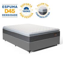 Cama Box com Colchão de Espuma D45 Pillow Top Fort Comfort Casal 138cm