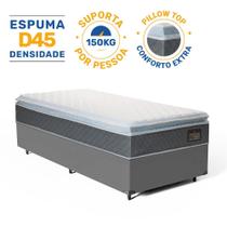 Cama Box com Colchão de Espuma D45 Pillow Top Fort Comfort Solteiro 88cm