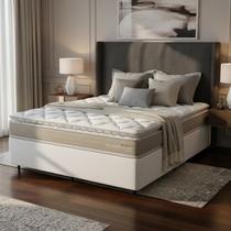 Cama Box com Colchão de Espuma D45 Pillow Top Ortopédico Domo Casal 138cm Cama Box com Colchão de Espuma D45 Pillow Top Ortopédico Domo Casal 138cm