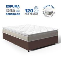 Cama Box com Colchão de Espuma D45 Pillow Top Ortopédico Domo Casal 138cm Cama Box com Colchão de Espuma D45 Pillow Top Ortopédico Domo Casal 138cm