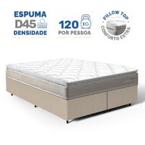 Cama Box com Colchão de Espuma D45 Pillow Top Ortopédico Domo Queen 158cm Cama Box com Colchão de Espuma D45 Pillow Top Ortopédico Domo Queen 158cm
