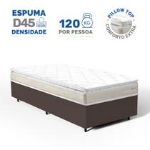 Cama Box com Colchão de Espuma D45 Pillow Top Ortopédico Domo Solteiro 88cm Cama Box com Colchão de Espuma D45 Pillow Top Ortopédico Domo Solteiro 88cm