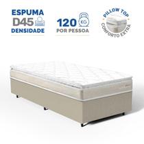 Cama Box com Colchão de Espuma D45 Pillow Top Ortopédico Domo Solteiro 88cm Cama Box com Colchão de Espuma D45 Pillow Top Ortopédico Domo Solteiro 88cm
