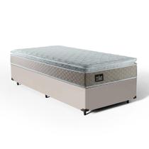 Cama Box com Colchão de Espuma D45 Pillow Top Strong + 1 Trav Solteiro 88cm