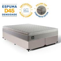 Cama Box com Colchão de Espuma D45 Pillow Top Strong Queen 158 cm Cama Box com Colchão de Espuma D45 Pillow Top Strong Queen 158 cm