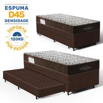 Cama Box com Colchao de Espuma D45 Solteiro Ortobom ISO 150 Auxiliar de Espuma Unique Solteiro 88 cm