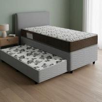 Cama Box com Colchão de Espuma D45 Solteiro Ortobom ISO 150 Auxiliar de Espuma Unique Solteiro 88 cm Cama Box com Colchão de Espuma D45 Solteiro Ortobom ISO 150 Auxiliar de Espuma Unique Solteiro 88 cm