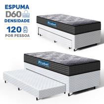 Cama Box com Colchão de Espuma D60 Double Face Guarda Costas Comfort Force Probel Auxiliar de Espuma Unique Solteiro 88 cm