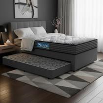 Cama Box com Colchão de Espuma D60 Double Face Guarda Costas Comfort Force Probel + Auxiliar de Espuma Unique Solteiro 88cm Cama Box com Colchão de Espuma D60 Double Face Guarda Costas Comfort Force Probel + Auxiliar de Espuma Unique Solteiro 88cm