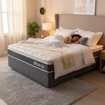 Cama Box com Colchão de Espuma D70 Pillow Top Ortopédico Ultra D70 Casal 138cm Cama Box com Colchão de Espuma D70 Pillow Top Ortopédico Ultra D70 Casal 138cm