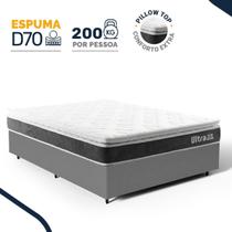 Cama Box com Colchão de Espuma D70 Pillow Top Ortopédico Ultra D70 Casal 138cm Cama Box com Colchão de Espuma D70 Pillow Top Ortopédico Ultra D70 Casal 138cm