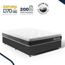 Cama Box com Colchão de Espuma D70 Pillow Top Ortopédico Ultra D70 Casal 138cm - Lucas Colchões