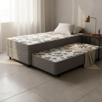 Cama Box com Colchão de Espuma e Auxiliar de Molas Unique 3 em 1 Solteiro 88 cm