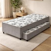 Cama Box com Colchão de Espuma e Auxiliar de Molas Unique 3 em 1 Solteiro 88 cm Cama Box com Colchão de Espuma e Auxiliar de Molas Unique 3 em 1 Solteiro 88 cm