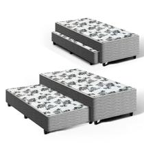Cama Box com Colchão de Espuma e Auxiliar de Molas Unique 3 em 1 Solteiro 88cm