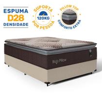 Cama Box com Colchão de Espuma Mega Pillow Casal 138 cm