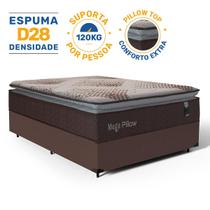 Cama Box com Colchão de Espuma Mega Pillow Casal 138 cm