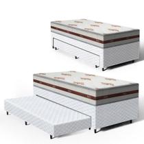 Cama Box com Colchao de Molas Ensacadas DAngelis Classic Auxiliar de Espuma Unique Solteiro 88cm