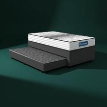 Cama Box com Colchão de Molas Ensacadas Double Face Essence Probel + Auxiliar de Espuma Unique Solteiro 88cm