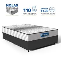 Cama Box com Colchão de Molas Ensacadas Double Face Essence Probel Casal 138cm