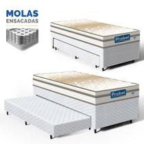 Cama Box com Colchão de Molas Ensacadas Double Face Pillow Euro Alfa Probel Auxiliar de Espuma Unique Solteiro 88 cm