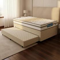 Cama Box com Colchão de Molas Ensacadas Double Face Pillow Euro Alfa Probel + Auxiliar de Espuma Unique Solteiro 88cm
