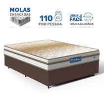 Cama Box com Colchão de Molas Ensacadas Double Face Pillow Euro Alfa Probel Casal 138cm