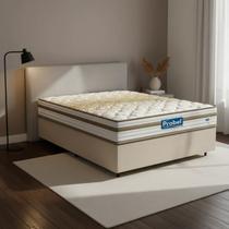 Cama Box com Colchão de Molas Ensacadas Double Face Pillow Euro Alfa Probel Casal 138cm