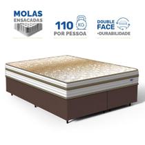 Cama Box com Colchão de Molas Ensacadas Double Face Pillow Euro Alfa Probel Queen 158cm