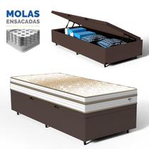Cama Box com Colchão de Molas Ensacadas Double Face Pillow Euro Alfa Probel Solteiro 88cm