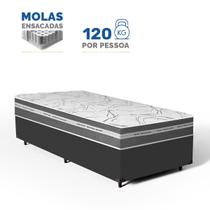 Cama Box Com Colchão de Molas Ensacadas Luve Solteiro 88 cm