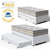 Cama Box com Colchão de Molas Ensacadas Luxury Auxiliar de Espuma Unique Solteiro 88 cm Cama Box com Colchão de Molas Ensacadas Luxury Auxiliar de Espuma Unique Solteiro 88 cm