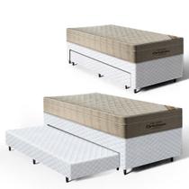 Cama Box com Colchao de Molas Ensacadas Ortobom AirTech SpringPocket + Auxiliar de Espuma Unique Solteiro 88cm