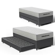 Cama Box com Colchão de Molas Ensacadas Ortobom One Face Plenno Superpocket + Auxiliar de Molas Solteiro 88cm Cama Box com Colchão de Molas Ensacadas Ortobom One Face Plenno Superpocket + Auxiliar de Molas Solteiro 88cm