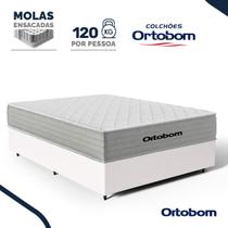 Cama Box com Colchão de Molas Ensacadas Ortobom One Face Plenno Superpocket Casal 138cm