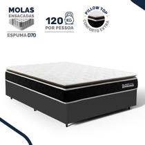 Cama Box com Colchão de Molas Ensacadas Pillow Top Black Spring D70 Casal 138cm