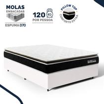 Cama Box com Colchão de Molas Ensacadas Pillow Top Black Spring D70 Casal 138cm