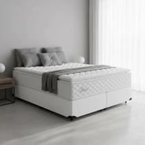 Cama Box com Colchão de Molas Ensacadas Pillow Top Flora Casal 138 cm Cama Box com Colchão de Molas Ensacadas Pillow Top Flora Casal 138 cm