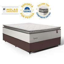 Cama Box com Colchão de Molas Ensacadas Pillow Top Supreme Lux Casal 138 cm