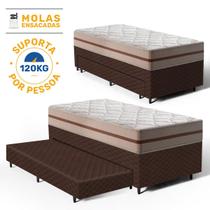 Cama Box com Colchão de Molas Ensacadas Pocket Classic Com Auxiliar de Espuma Unique Solteiro 88 cm Cama Box com Colchão de Molas Ensacadas Pocket Classic Com Auxiliar de Espuma Unique Solteiro 88 cm