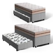 Cama Box com Colchão de Molas Ensacadas Solteiro Anjos Classic + Auxiliar de Espuma Unique Solteiro 88cm Cama Box com Colchão de Molas Ensacadas Solteiro Anjos Classic + Auxiliar de Espuma Unique Solteiro 88cm