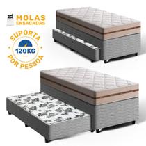Cama Box com Colchão de Molas Ensacadas Solteiro Anjos Classic com Auxiliar de Espuma Unique Solteiro 88 cm