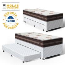 Cama Box com Colchao de Molas Ensacadas Solteiro Anjos Classic Pocket com Auxiliar de Espuma Unique Solteiro 88 cm Cama Box com Colchao de Molas Ensacadas Solteiro Anjos Classic Pocket com Auxiliar de Espuma Unique Solteiro 88 cm
