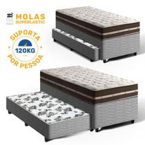Cama Box com Colchão de Molas Solteiro Anjos Classic Pocket Auxiliar de Espuma Unique Solteiro 88 cm