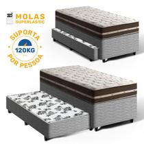 Cama Box com Colchão de Molas Solteiro Anjos Classic Pocket com Auxiliar de Espuma Unique Solteiro 88 cm