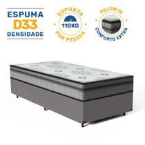 Cama Box com Colchão Espuma D33 Pillow In Anjos Ortosleep Solteiro King 96x203x57cm